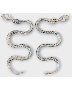 Aki Roc Jewelry Maya Snake Earrings - Metallic