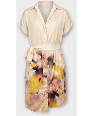 IEVA Peach Multicolour Sequin Shirt Dress - Natural
