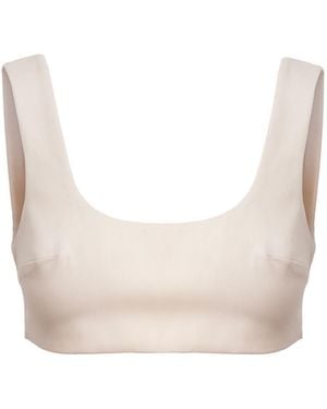KATEA GRI Ivory Buckle Crop Top - Natural