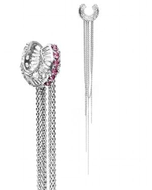 ELANIC GALLERY Greatness Gone Earcuff With Chains - White