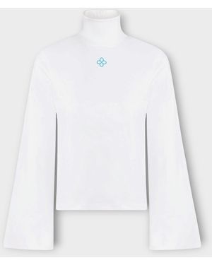 DIVINE HARMONIE Organic Cotton High Neck Top - White
