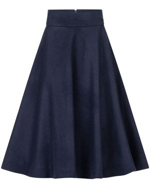 Nikka Place Lily Dark Wool Midi Skirt - Blue