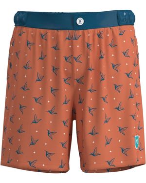 Live Kolibri Sunset Kolibri Monogram Swim Trunks - Orange
