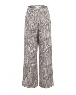 IEVA Printed Trousers - Grey