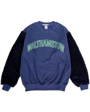 Simeon Farrar Fur Sleeve Sweatshirt - Blue