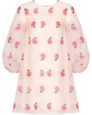 Georgette Fleur Rosé Mini Dress - Pink