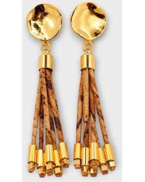 NART The Golden Shower Banana Fibre Earrings - Orange