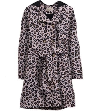 SECO RAINWEAR Animal Print Manhattan Trench Coat - Black