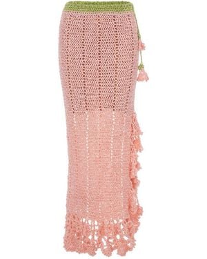 Andreeva Chrysanthemum Handmade Crochet Skirt - Pink