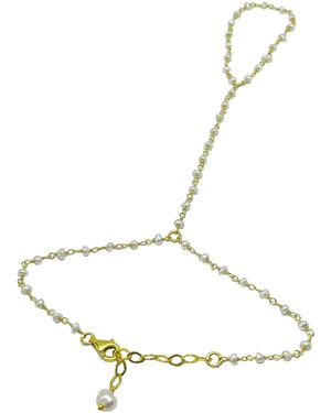 LINYA JEWELLERY Pearl Bashmer Hand Chain Sahmaran - Metallic