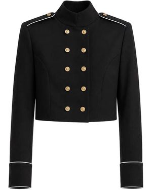 Julia Allert Tailored Military Cropped Jacket - Blue
