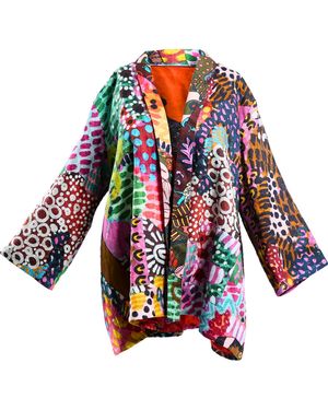 A.nty Story Silk Lined Kimono Jacket - Blue