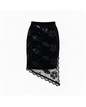 ZHYUN.K Shirring Wrap Skirt - Black
