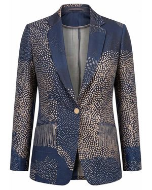 IEVA Charcoal Rust Embellished Blazer - Blue