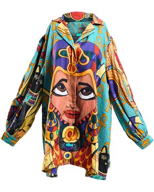 A.nty Story Silk Lined Open Front Jacket - Blue