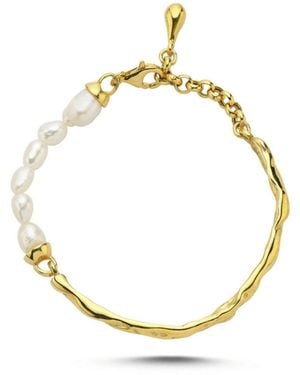 LINYA JEWELLERY Pearl Cuff Bracelet - Metallic