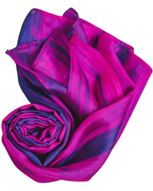 SILK & BEARS Fuchsia Brushstroke Scarf - Purple