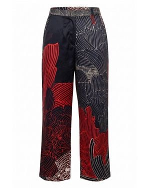 IEVA Soft Printed Fluid Trousers - Red