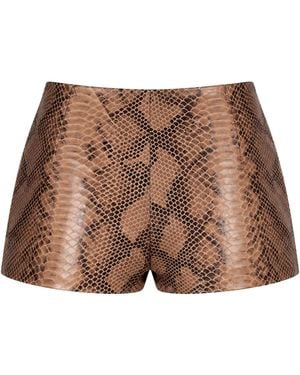 Heira Leatherwear Medusa Mini Shorts - Brown