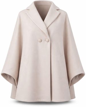 Nikka Place Jasmine Off- Oversized Cape Coat - Natural