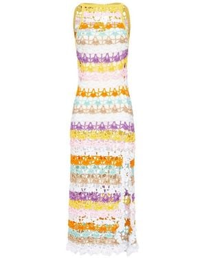 Andreeva Handmade Midi Crochet Dress - Metallic