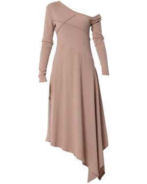 Metamorph Asymmetric Dress - Brown