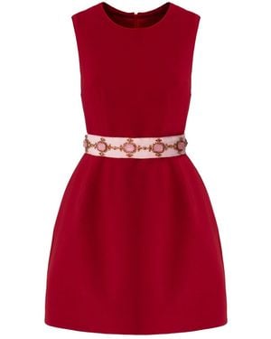 Georgette Élise Crimson Mini Dress - Red