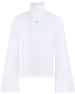 DIVINE HARMONIE Organic Cotton High Neck Top - White