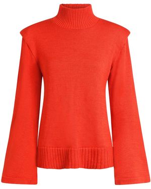 DIVINE HARMONIE Merino Wool Turtleneck Sweater With Flared Sleeves