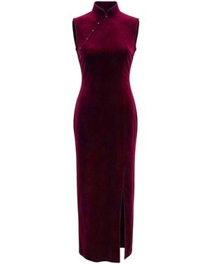 QIPOLOGY Velvet Qipao - Red