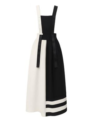 Julia Allert Midi Apron Dress With Adjustable Straps - Black