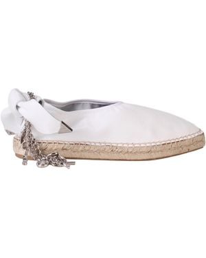 Toga Leather Espadrille Slip-On With Chain - White