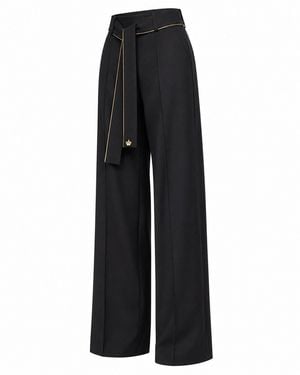 Julia Allert Tie-Waist Straight-Leg Pants - Black