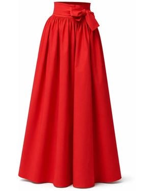 Nikka Place Wisteria Cotton Maxi Skirt - Red