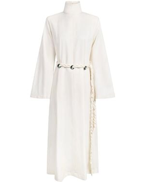 DIVINE HARMONIE Purity Wool And Malachite Long Dress - White