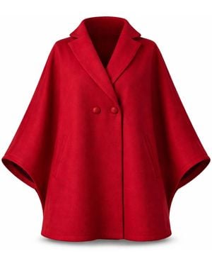 Nikka Place Jasmine Raspberry Oversized Cape Coat - Red