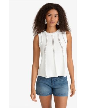 Draper James Knit Flared Tank - White