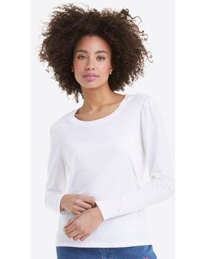 Draper James Long-sleeve Easy Knit Top In White