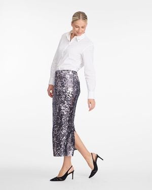 Draper James Midi Skirt In Sequins - White
