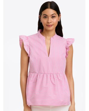 Draper James Penelope Top In Crisp Cotton - Pink