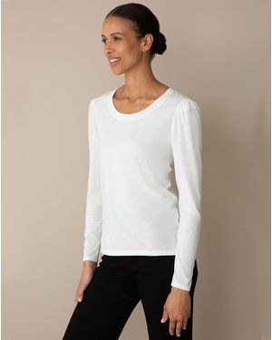 Draper James Long-sleeve Easy Knit Top In White