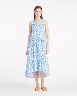 Draper James Skipper V-neck Midi Dress In Seashells - Blue
