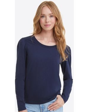 Draper James Long-sleeve Easy Knit Top In Navy - Blue