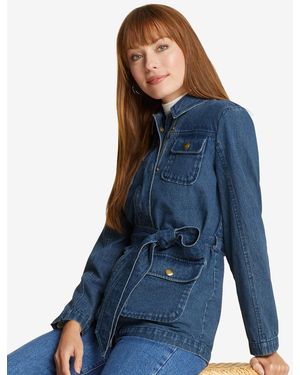 Draper James Field Jacket In Dark Wash Denim - Blue