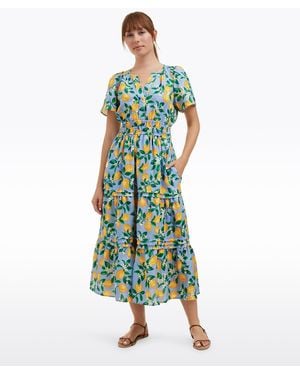 Draper James Hollie Midi Dress In Lemon Blossom - Green