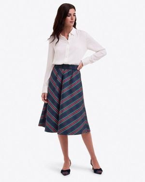Draper James Taffeta Midi Skirt - Blue