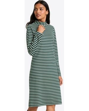 Draper James Elsie Turtleneck Dress In Green Stripe