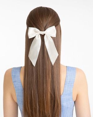 Draper James Scallop Embroidery Bow Clip - Brown