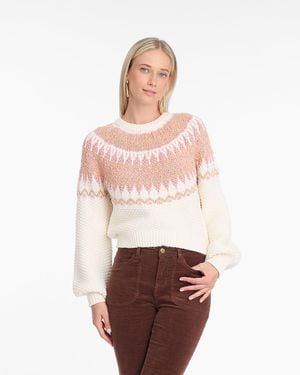 Draper James Fairisle Sweater In Magnolia White Multi