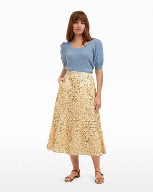 Draper James Midi Skirt In Floral Rattan - Blue